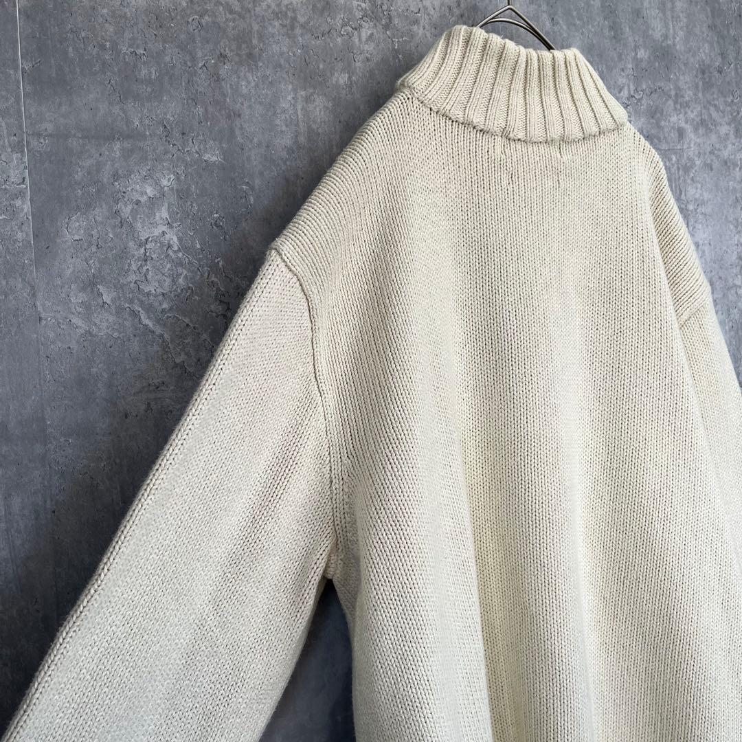 【ビンテージ】ポロ ラルフローレン ハーフジップ コットンセーター ニット 古着