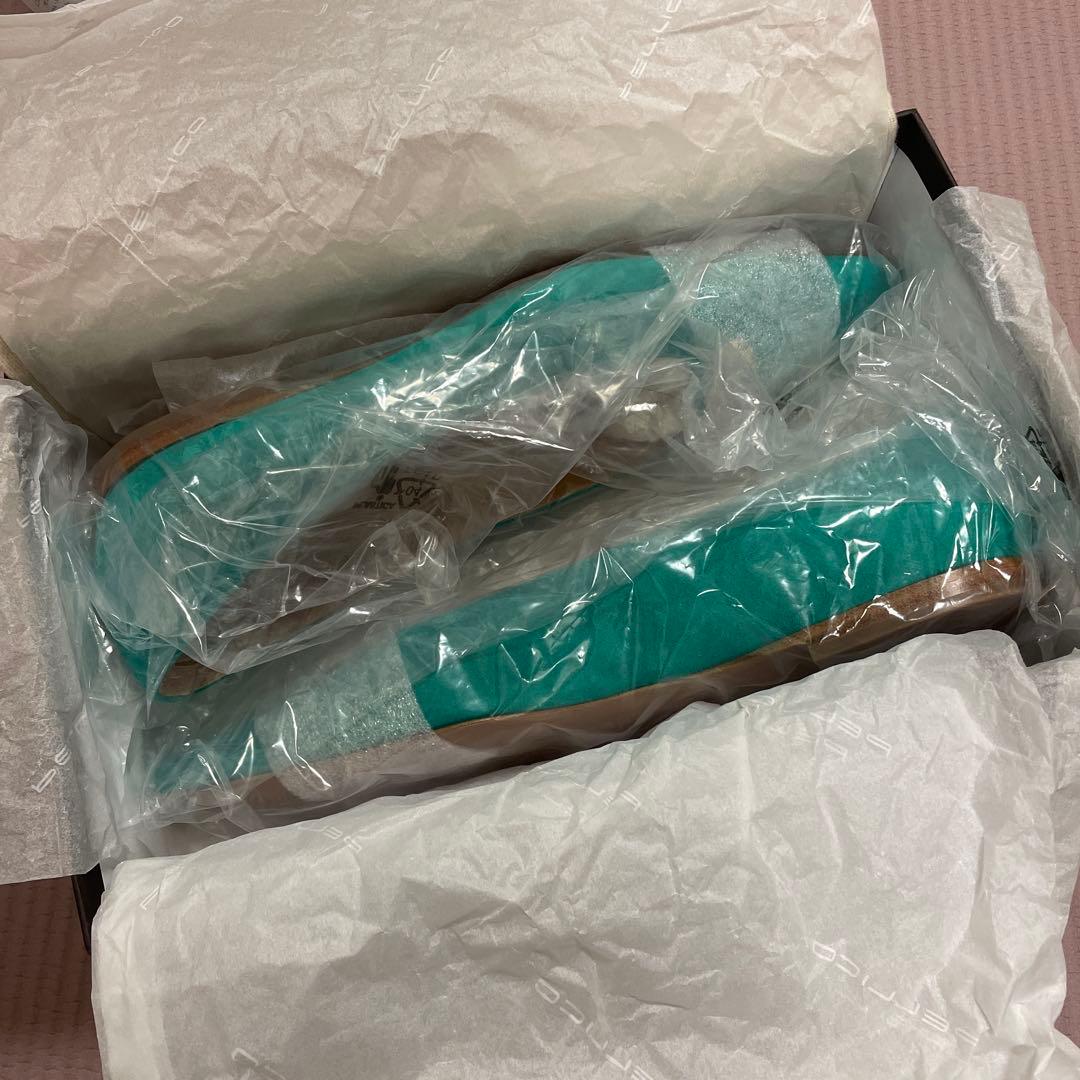 PELLICO プレートフラットパンプス グリーン