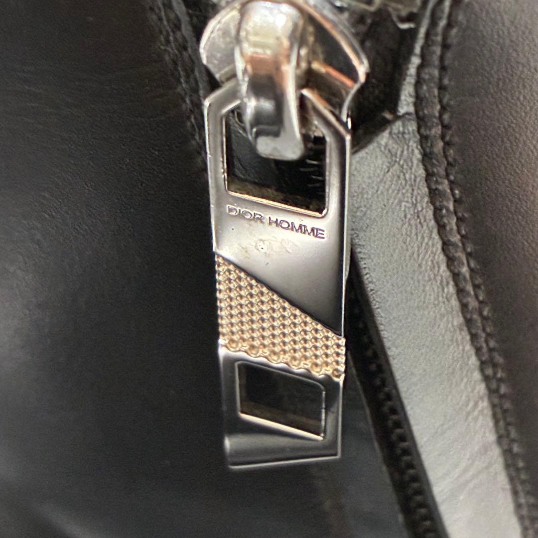 【美品】Dior HOMME 本革 サイドジップ ショートブーツ BLACK