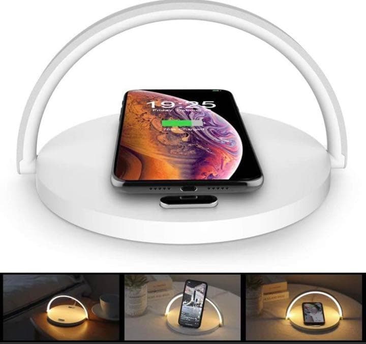 COOWOO ワイヤレス充電器 LEDナイトライト付き タッチ3段階調光