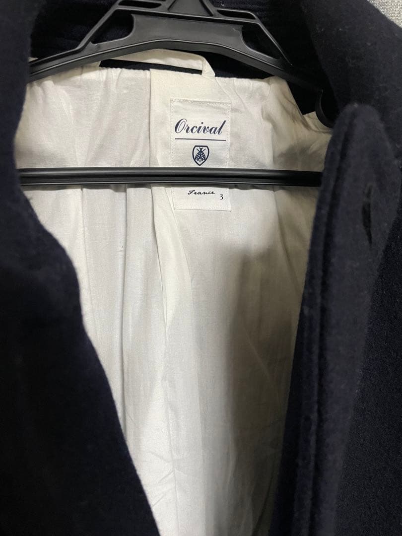 美品　ORCIVAL オーチバル　メルトン フード付きシングルコート　サイズ3