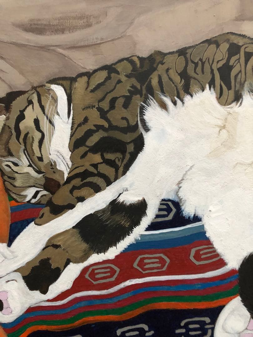 「寝っころがる猫」額縁入り（原画）