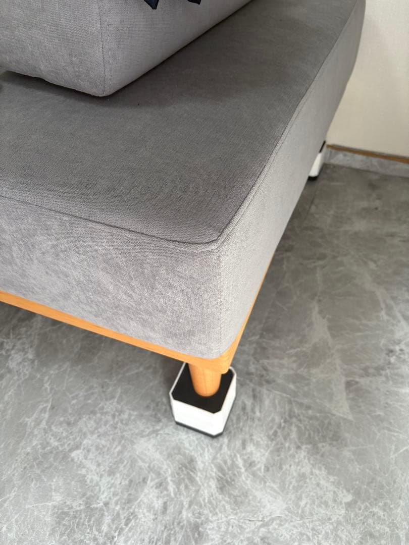 未使用品　VENTOTA FINE KAGUグレー 右2人掛け用　オットマン付き