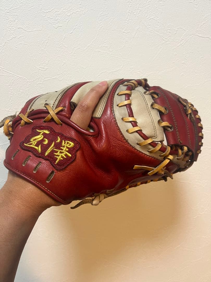 r*a様 玉澤 軟式グローブ 赤白 レザー