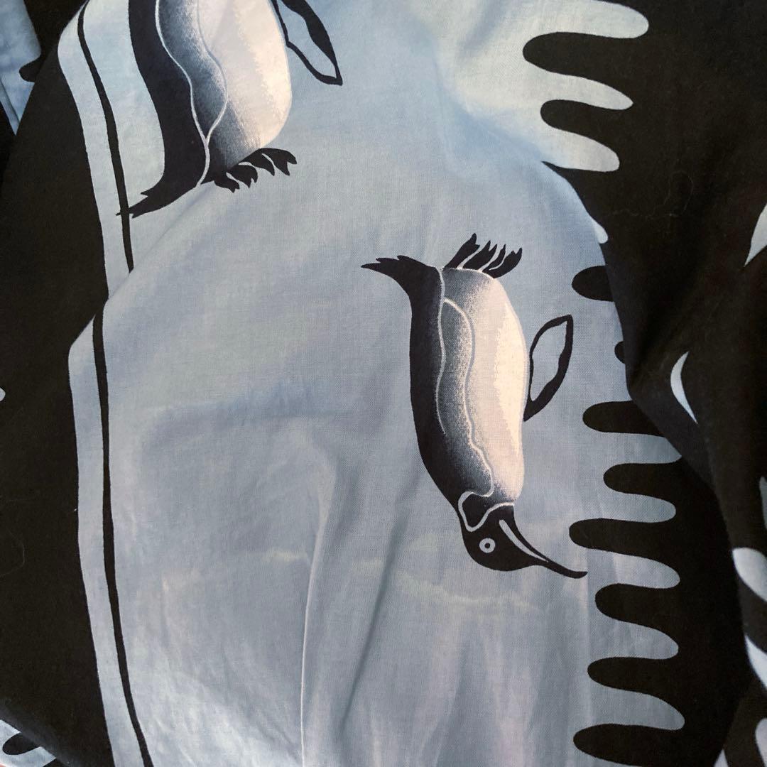 浴衣　ペンギン柄　ブルー