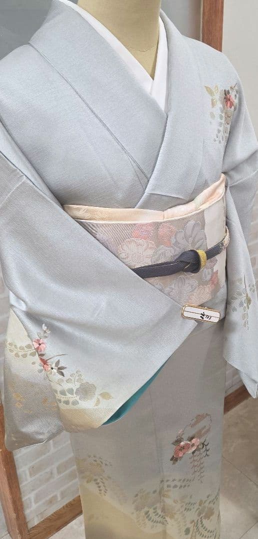 辻ケ花スワトウ付け下げ訪問着4点フルセット、着物、袋帯、帯締め、帯揚げ