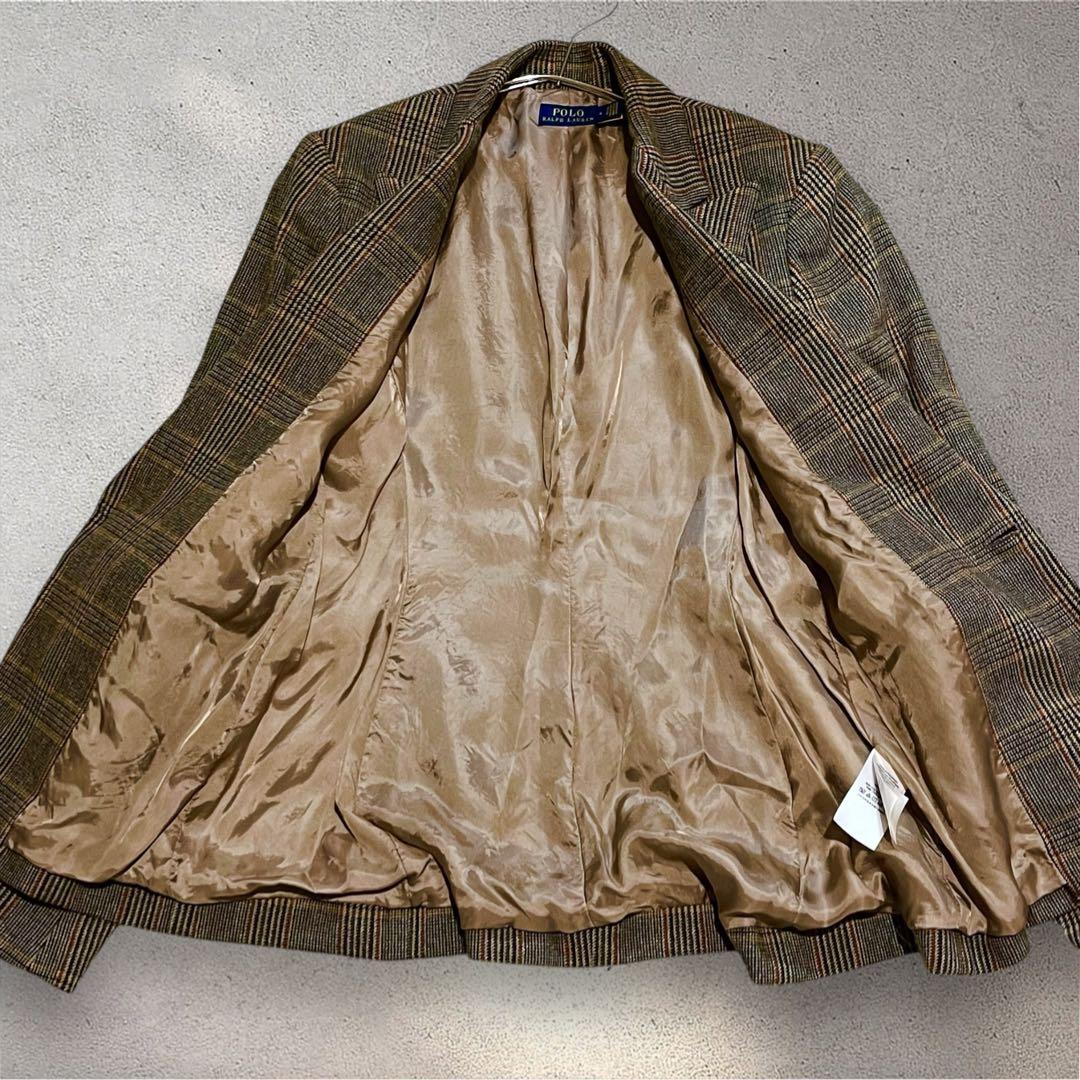 【現行タグ】ポロラルフローレン　グレンチェックウールブレンドブレザー　M