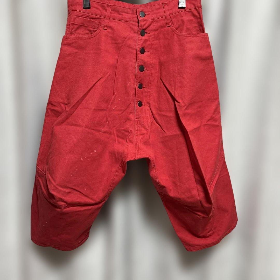 ネメス コムデギャルソン 赤 サルエル ワークパンツ ペインター デザイン
