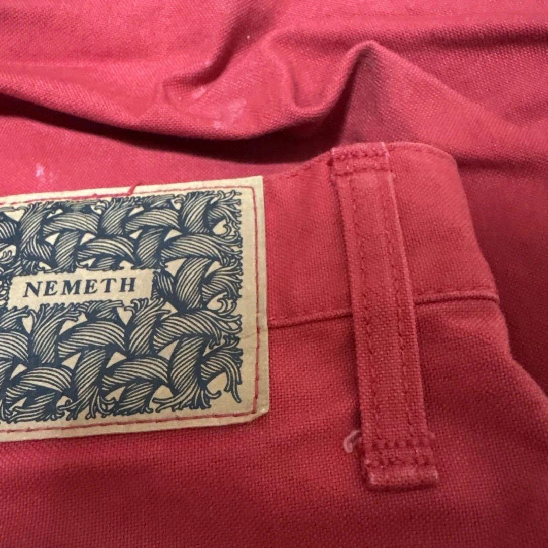 ネメス コムデギャルソン 赤 サルエル ワークパンツ ペインター デザイン