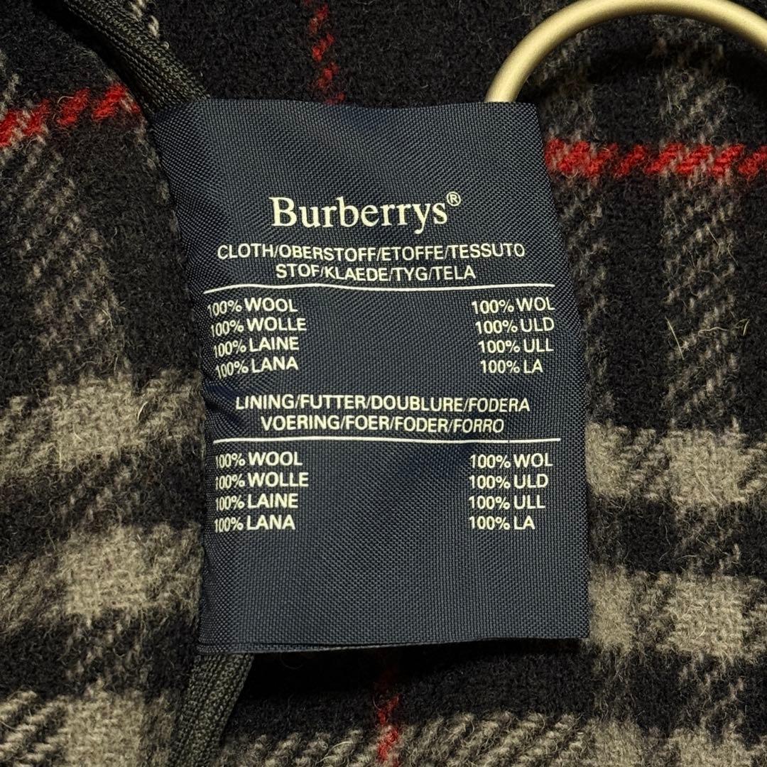 バーバリー ノバチェック ウール ロング ダッフルコート ネイビー 大きいサイズ