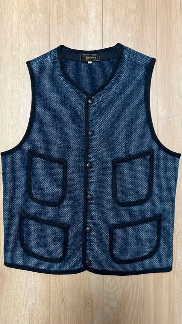 ブレイブリー別注刺し子ベスト（BROWN'S BEACH JACKETタイプ）
