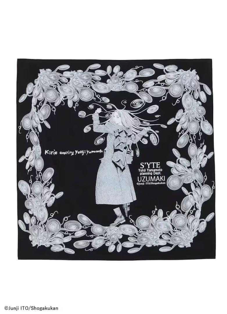 ヨウジヤマモト S’YTE 伊藤潤二 うずまき 桐絵 スカーフ YOHJI