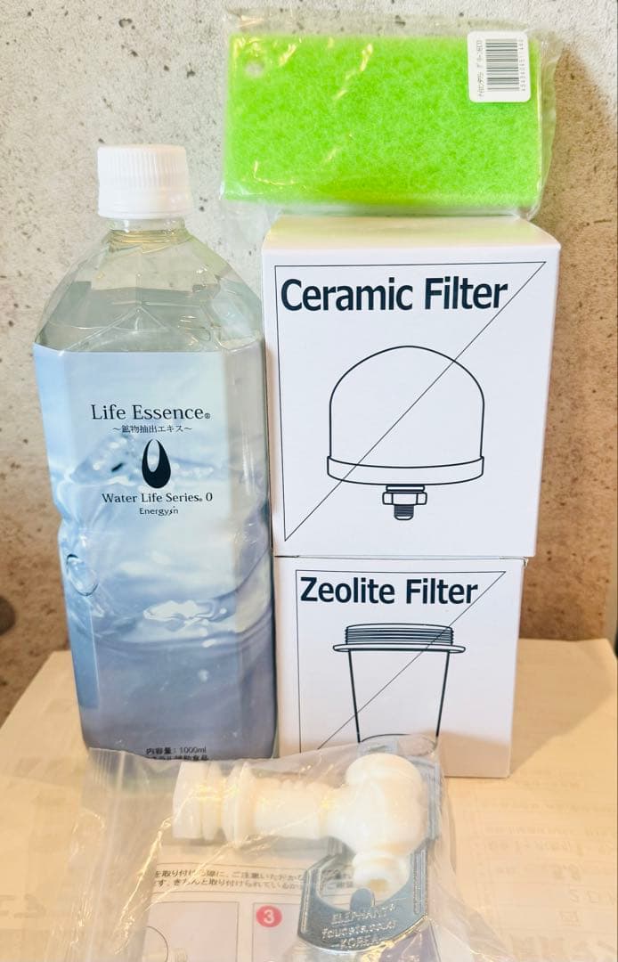 【5点フル】1000mlライフエッセンス＆セラミック、ゼオライトフィルター、蛇口