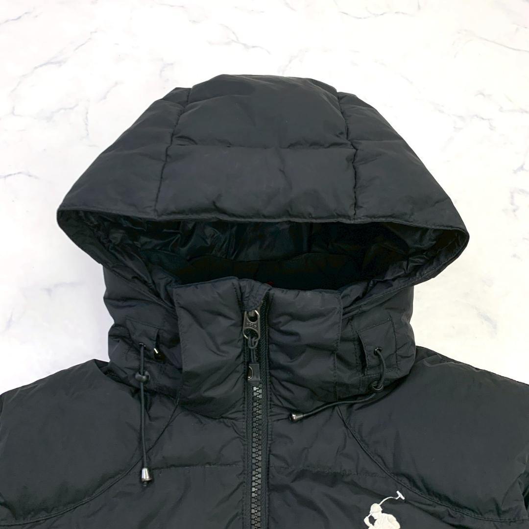 ポロラルフローレン ダウンベスト ビッグポニー刺繍 ブラック L　D883