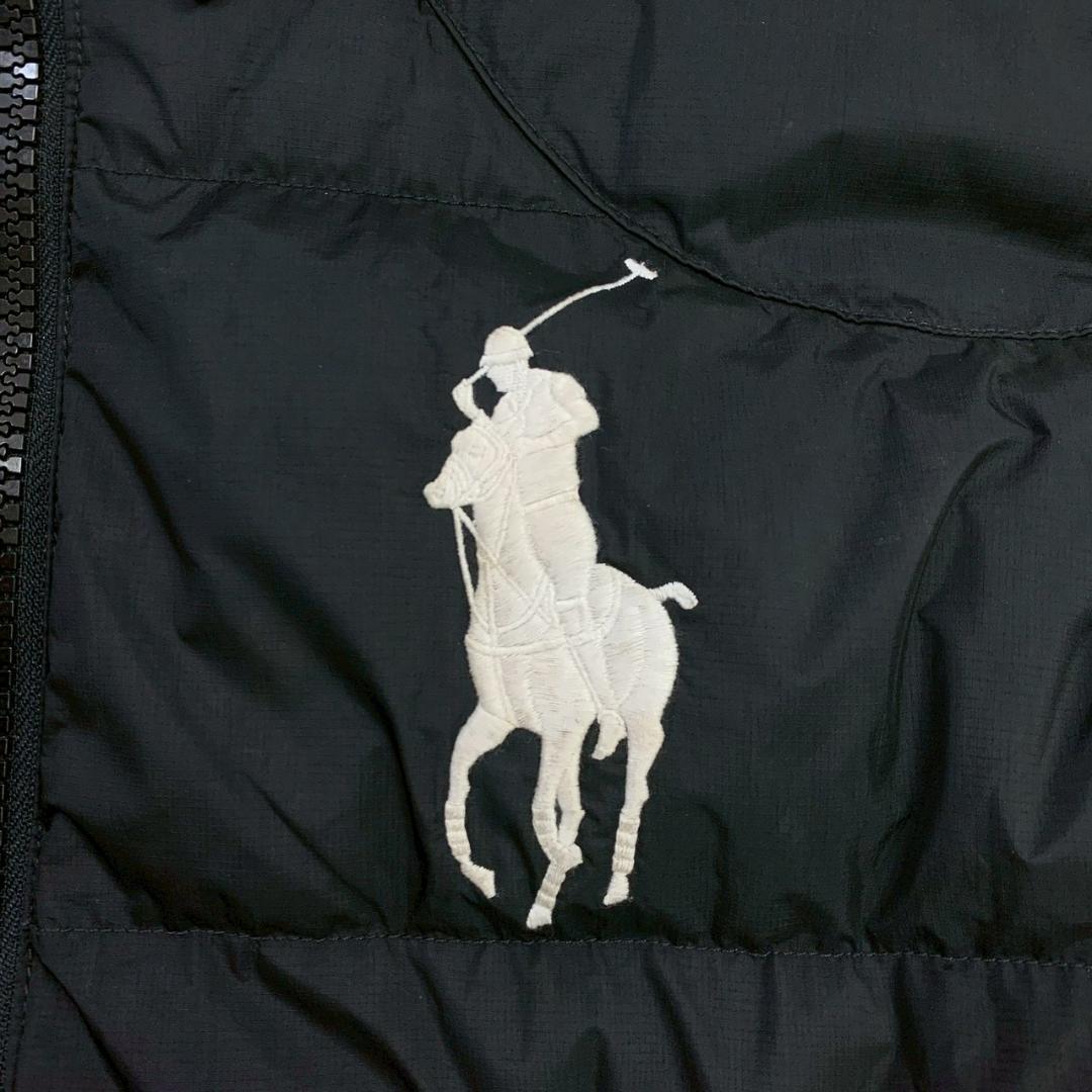 ポロラルフローレン ダウンベスト ビッグポニー刺繍 ブラック L　D883