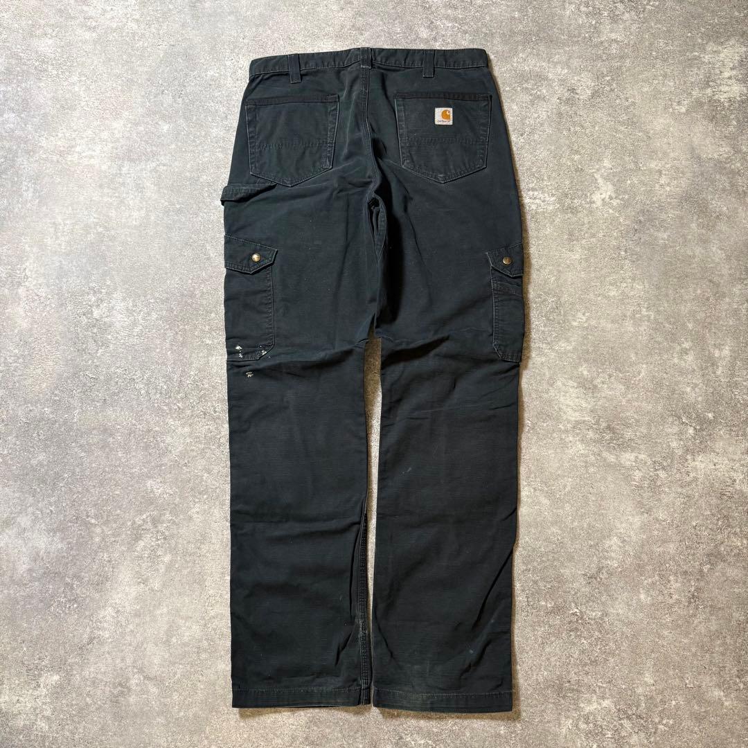 タコわさ様カーハートダブルニー ワークパンツ リップストップ ブラック