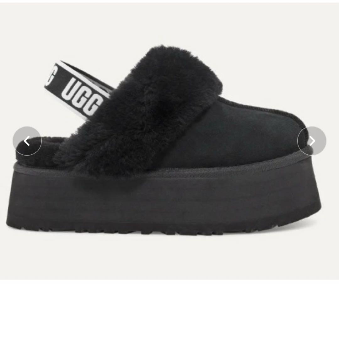 UGG ブラック プラットフォームサンダル24cmファンケットブーツ　アグ完売品