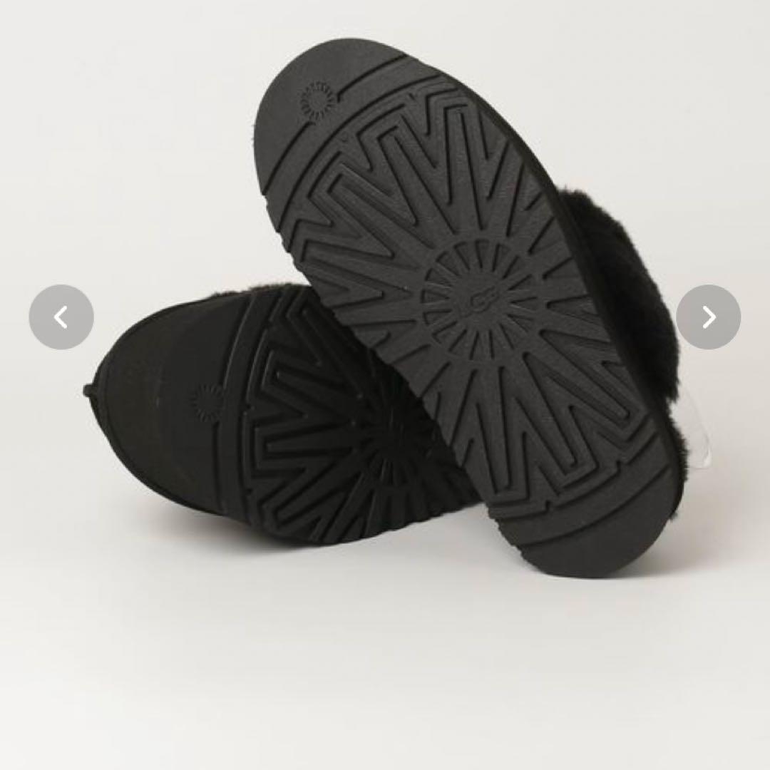 UGG ブラック プラットフォームサンダル24cmファンケットブーツ　アグ完売品