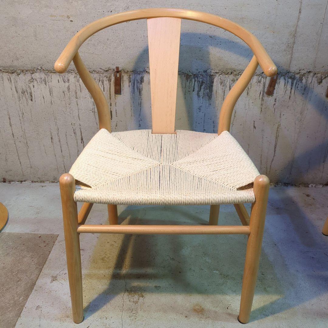 ペーパーコード 天然木アームチェア ダイニングチェア Yチェア風 曲木 ④