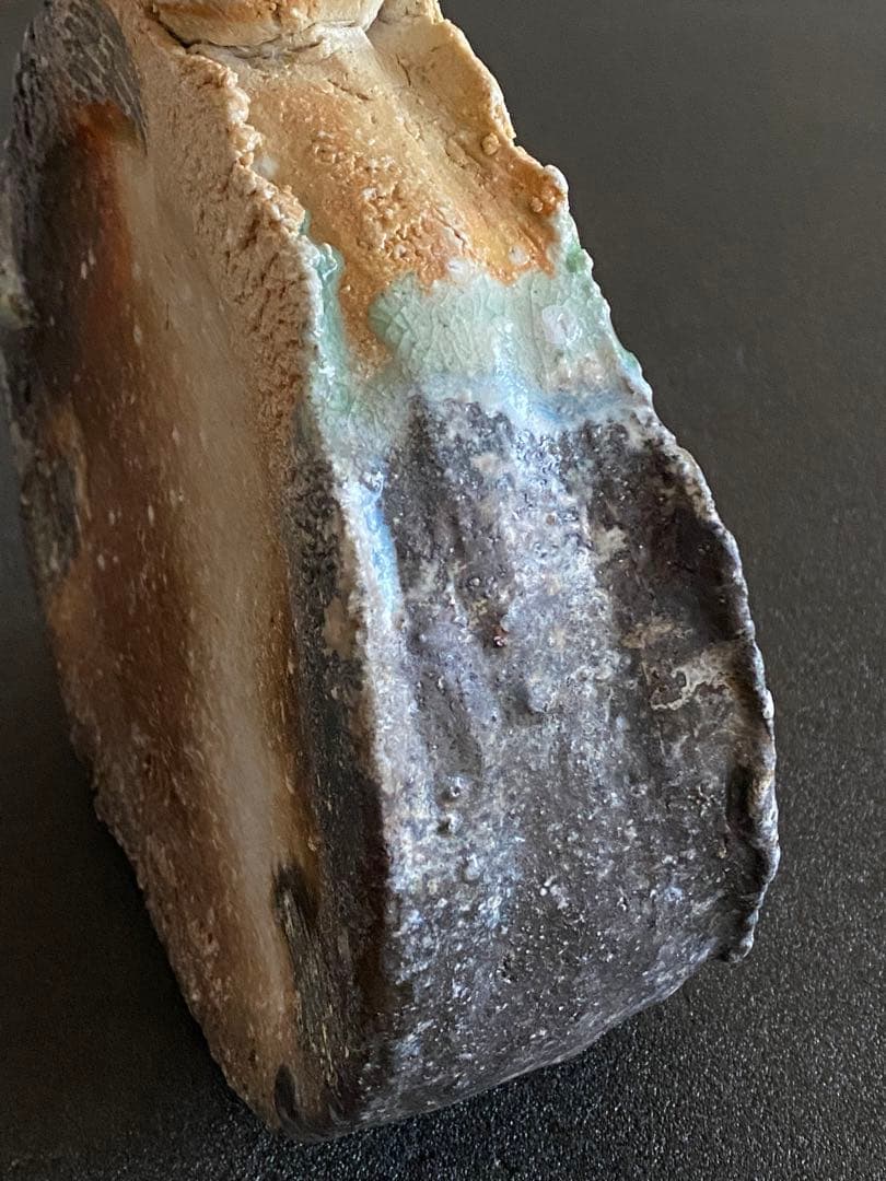 信楽焼　扁壺　花瓶　花器　井村侊生　　#3202