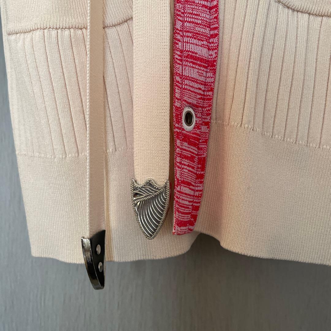 トーガ プルアTogaリブ編みクリーム色カーディガン