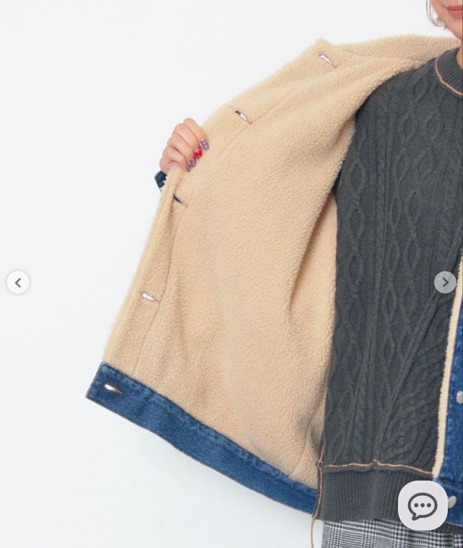 新品タグ付き　サマンサモスモス　デニムボアジャケット　ブラック　黒　Gジャン