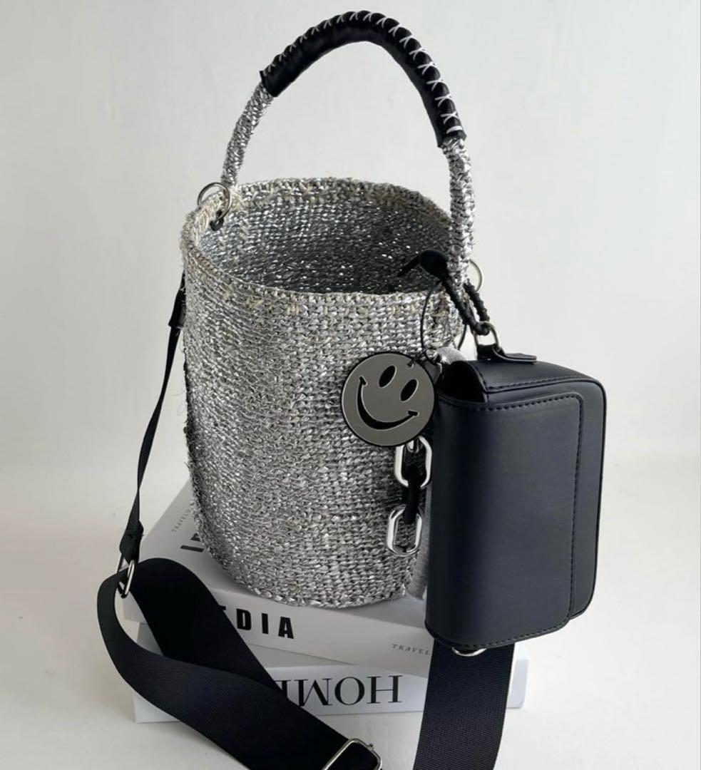 meong blue サイザルバッグ