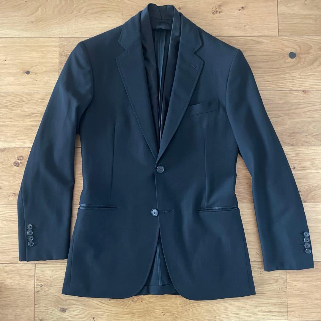 格安！HERMES エルメス 襟着脱 テーラードジャケット 黒 サテン 高級