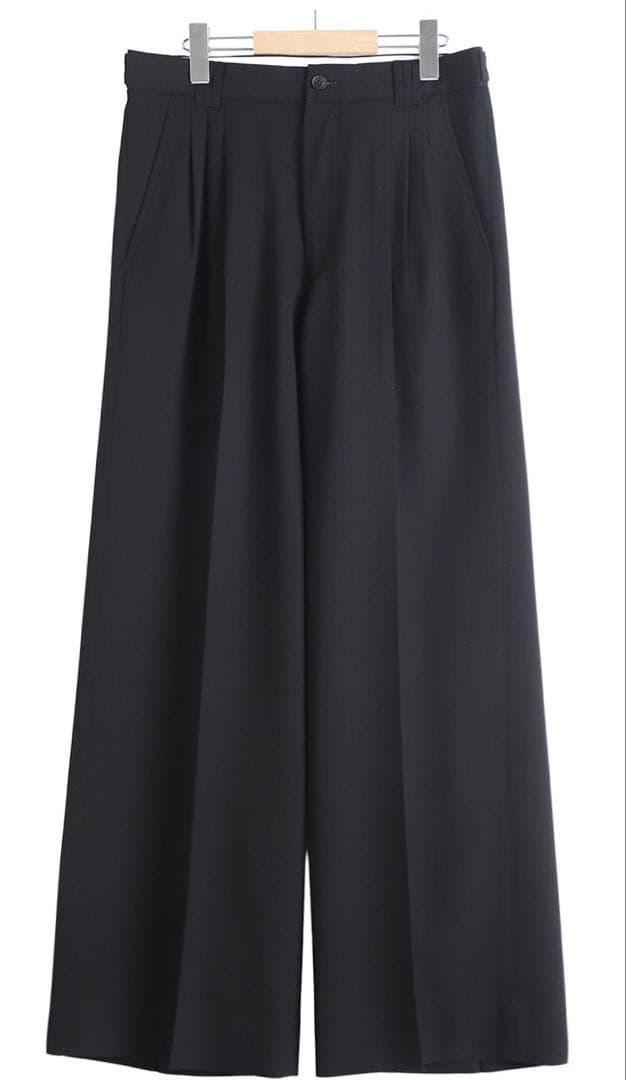 パンツ YOKE 3pleated Wide-leg Trousers black 1