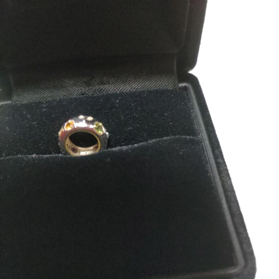 Ｋ18WG　【 天然石６色】 リング形　チャーム　【週末値下価格】