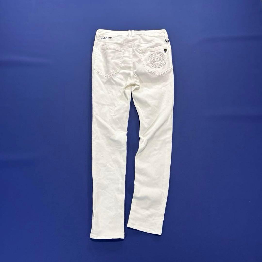 パーリーゲイツ　ロングパンツ　0/S ホワイト　バックロゴ　刺繍　通年仕様