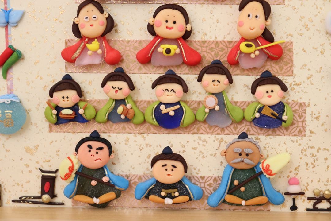 原品限り【ひな祭りだよ！全員しゅ〜ごぉ〜✨】　シーグラスアート