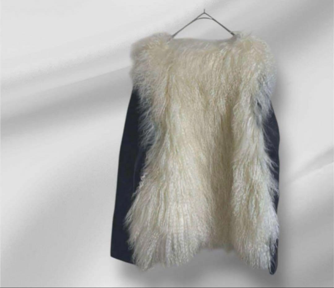 ダブルスタンダード　レザー×チベットラムファー　ジャケット