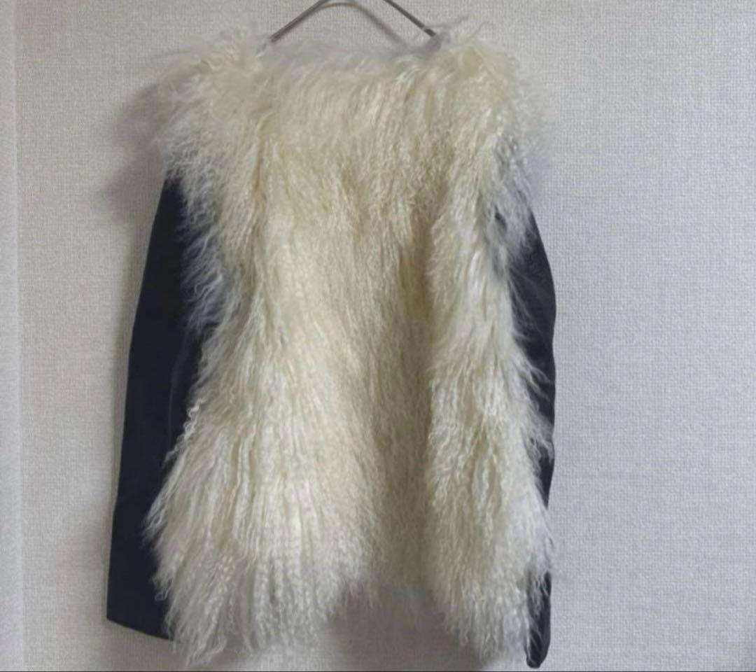 ダブルスタンダード　レザー×チベットラムファー　ジャケット