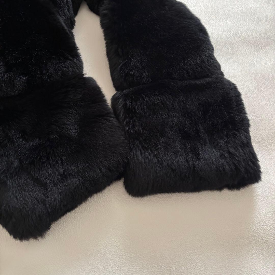 グレースコンチネンタル　ファーコートジャケット　ラビットファー　ブラック　36