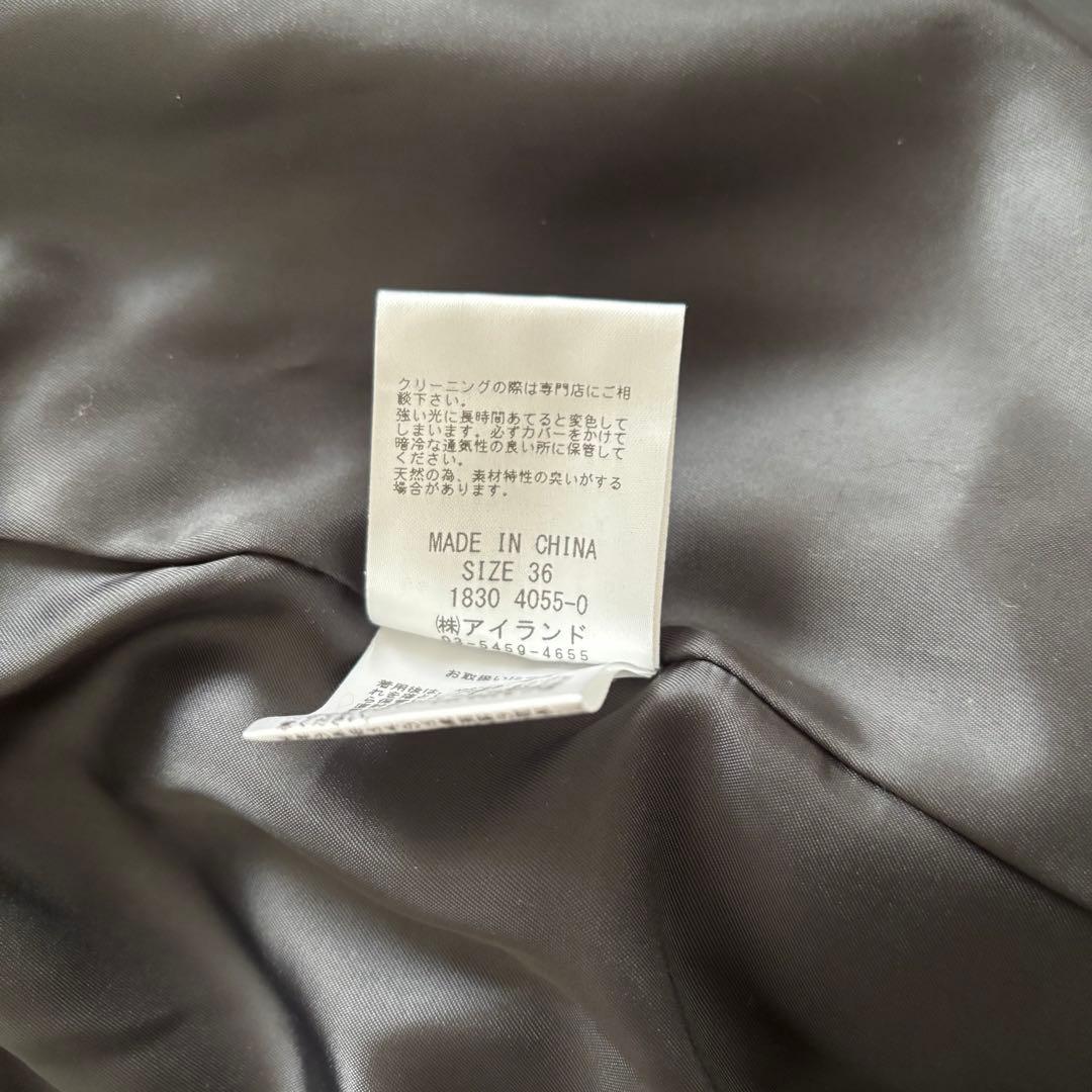 グレースコンチネンタル　ファーコートジャケット　ラビットファー　ブラック　36