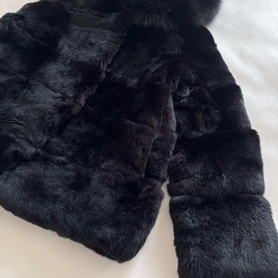 グレースコンチネンタル　ファーコートジャケット　ラビットファー　ブラック　36