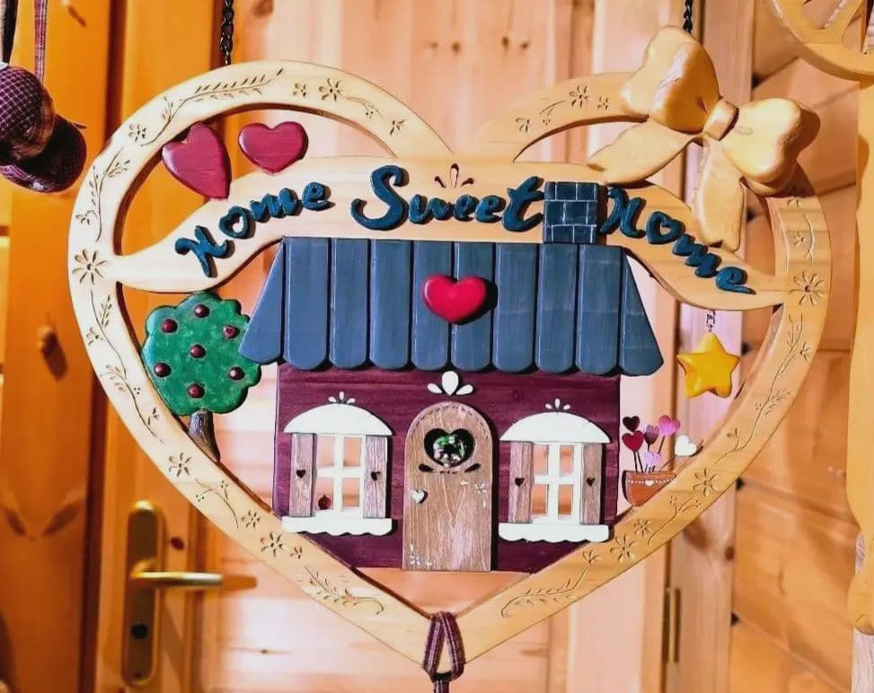 ⭐アメリカンカントリー雑貨⭐大きなハートの♥️ハウス看板(リバーシブル)室内用