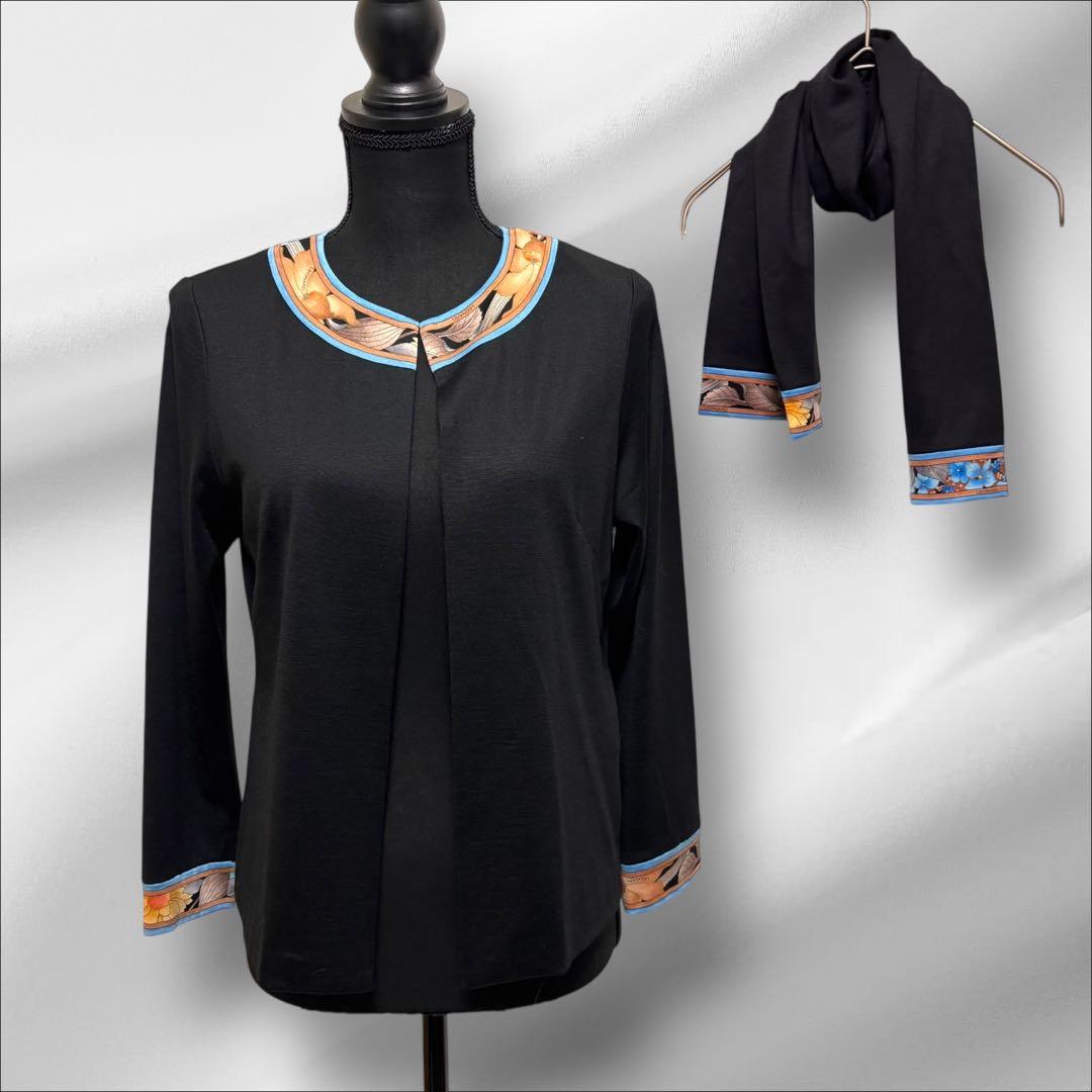 LEONARD 【レオナール 】カーディガン　トリムストール ウール【Ｌ】