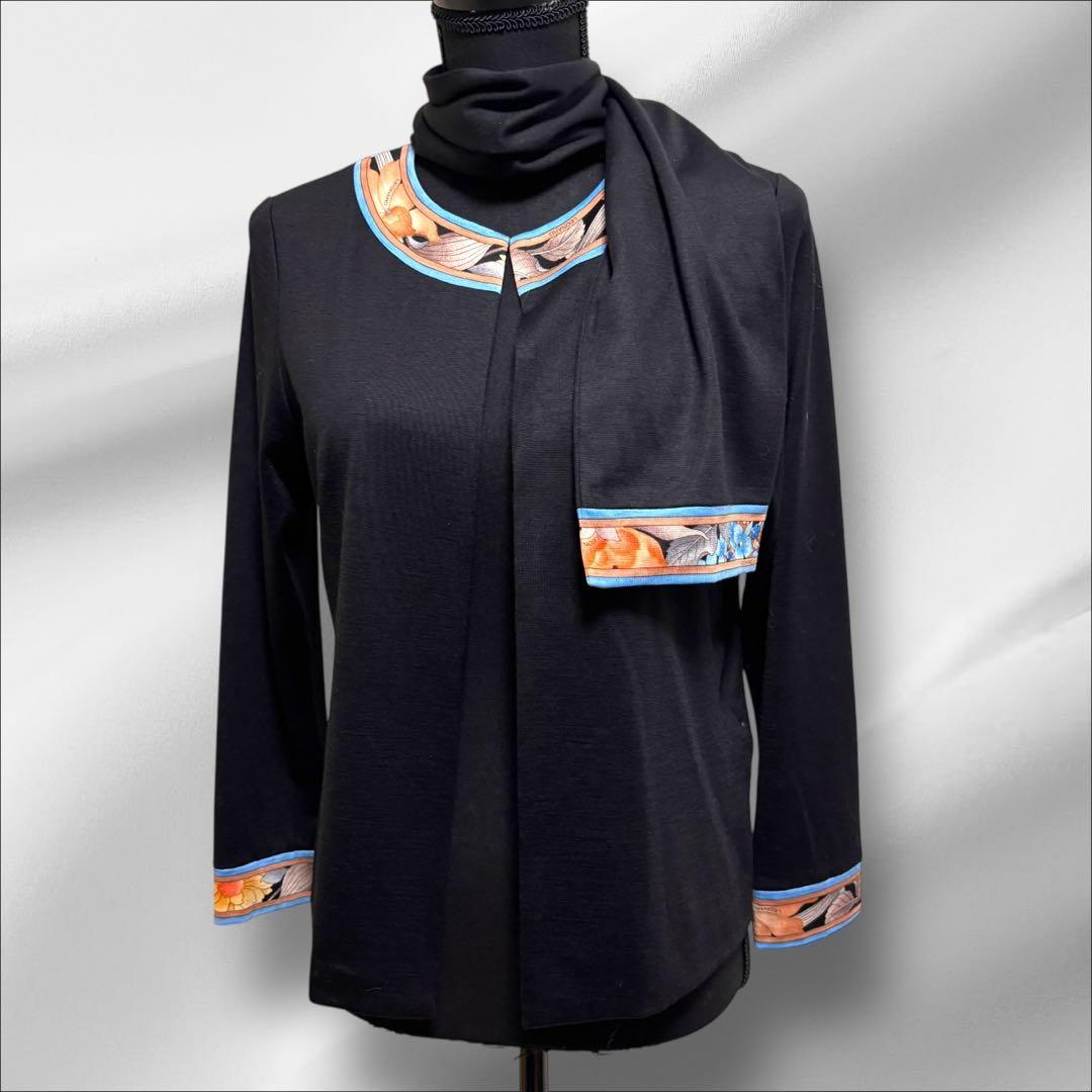 LEONARD 【レオナール 】カーディガン　トリムストール ウール【Ｌ】