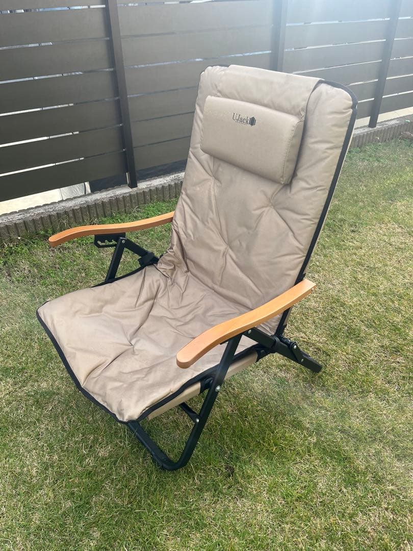 ユージャック　難燃リクライニングローチェア アームレストカスタム済