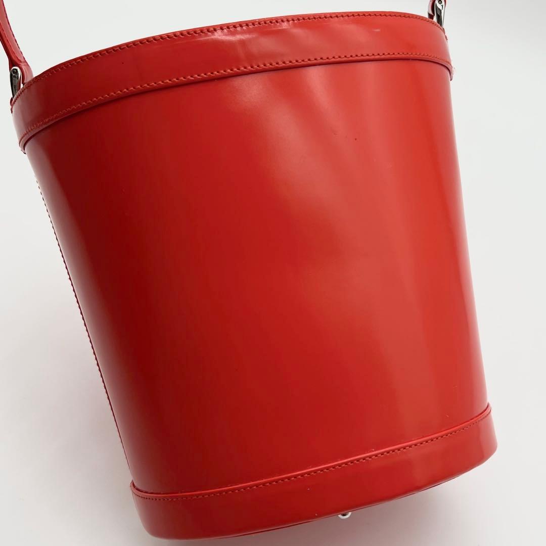 GUCCI ショルダー バッグ デカロゴ 巾着 バケツ 2way オレンジ