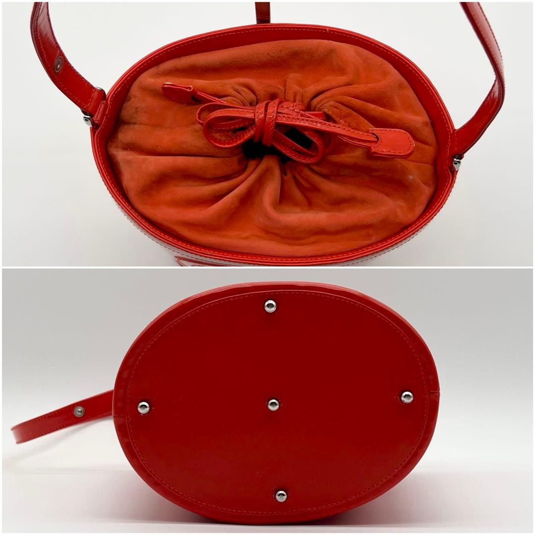 GUCCI ショルダー バッグ デカロゴ 巾着 バケツ 2way オレンジ