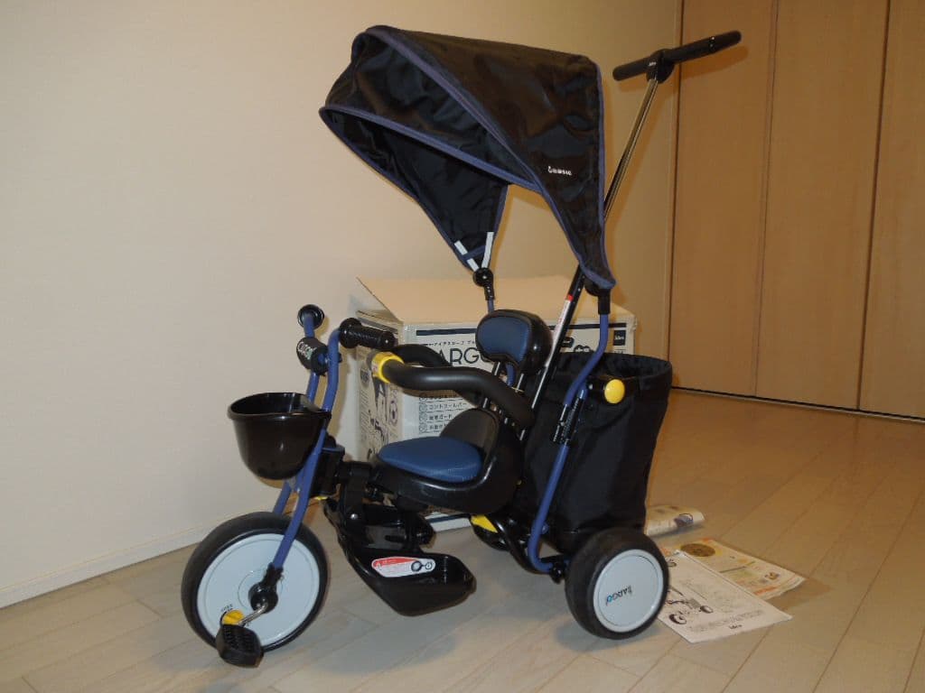 ides CARGO+ アイデス　カーゴ　プラス　ネイビー三輪車 日よけ付き