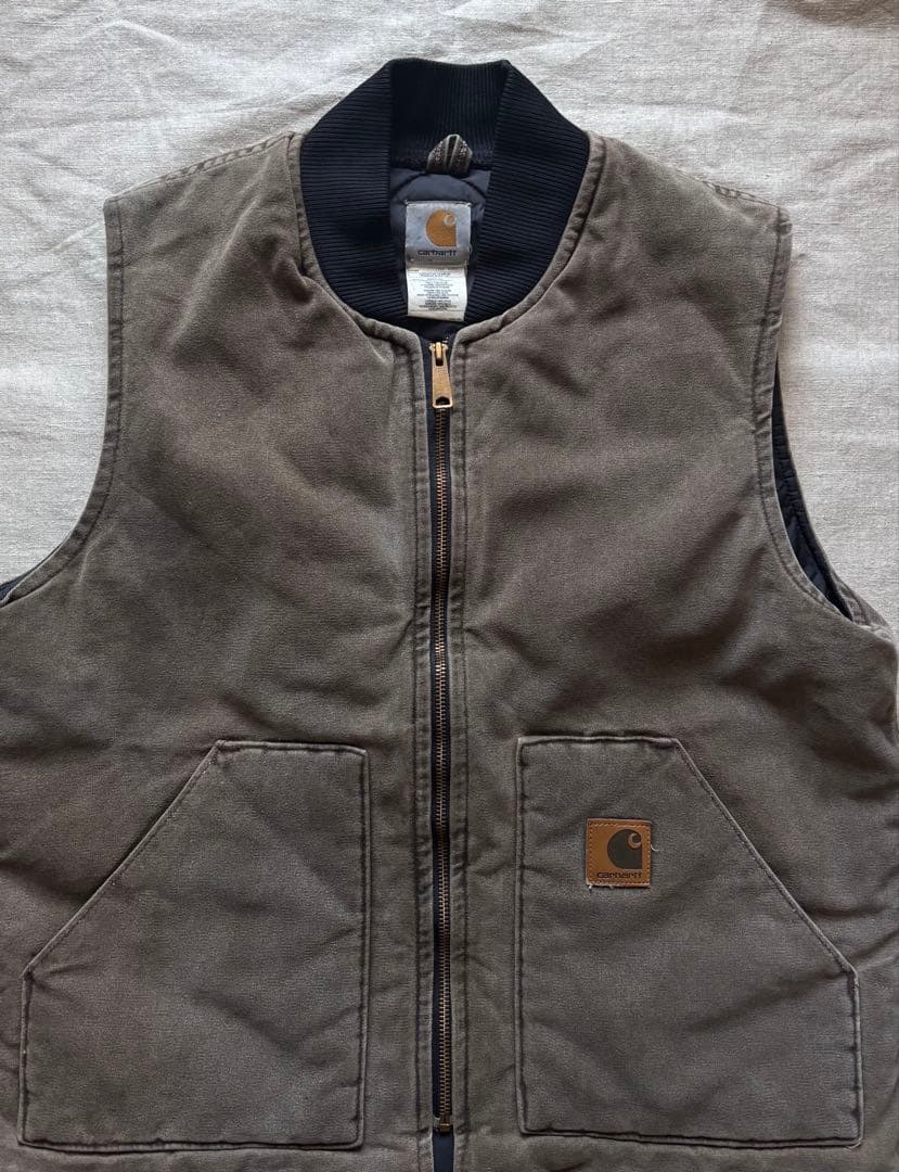 【雰囲気抜群】Carhartt ダックベスト USA製 腰ゴム Tall