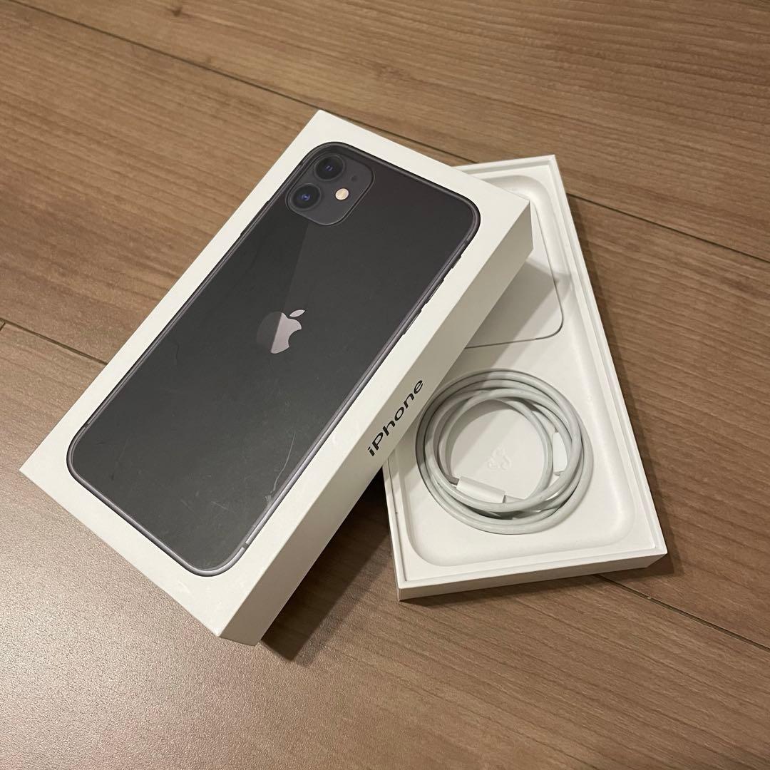 【箱有】iPhone 11 ブラック 128GB 76%