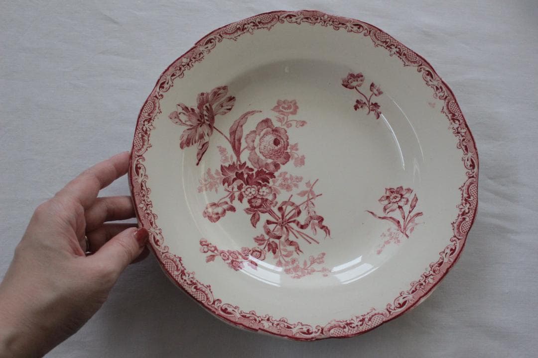 【B】【サルグミンヌ】フォンタンジュスーププレート /フランスアンティーク