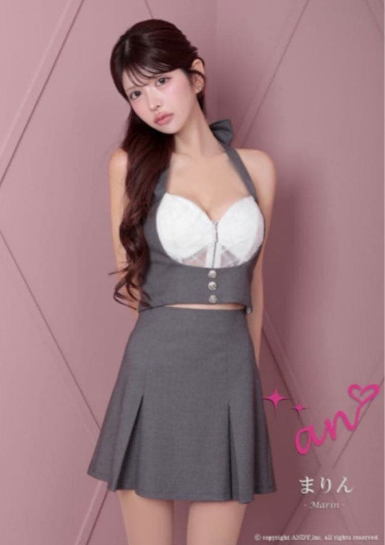 新品未使用セットアップ[an]AOC-3817 キャバドレス クロップドレス