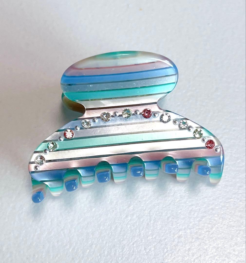 アレクサンドルドゥパリ　ヘアクリップ　ブルー系　キラキラ　スワロフスキー　可愛い