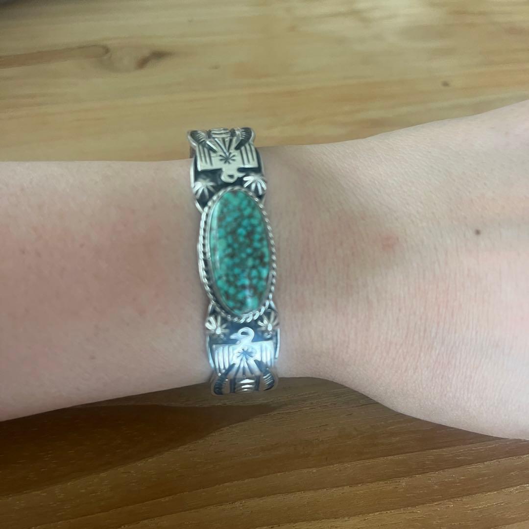 ナバホ　アンディキャドマン　ターコイズ　バングル